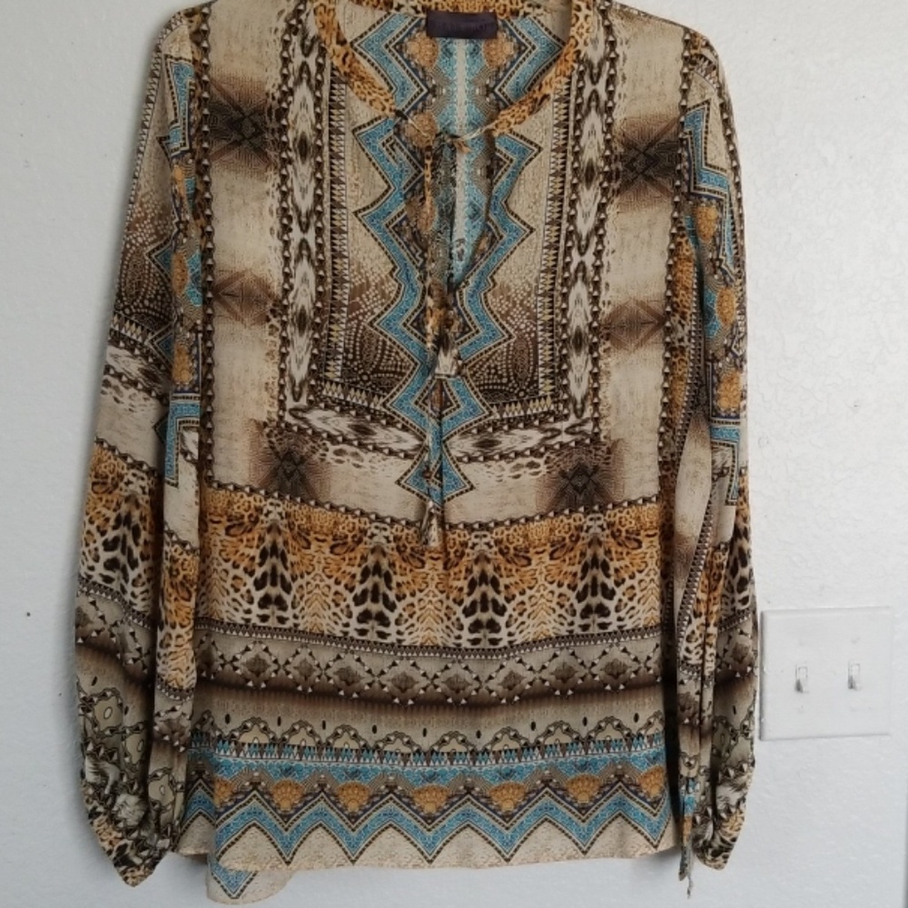 NWOT Hale Bob animal print blouse